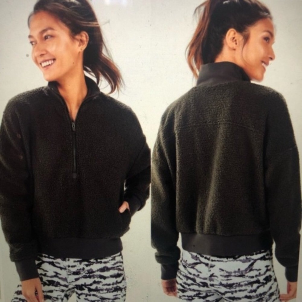 ❤️Fabletics Dream Polar Half Zip Sherpa Fleece Pullover L